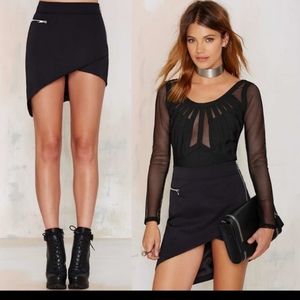 NWT Nasty Gal  Asymmetrical black skirt
